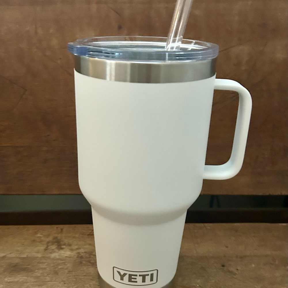 YETI White Tumbler with Handle